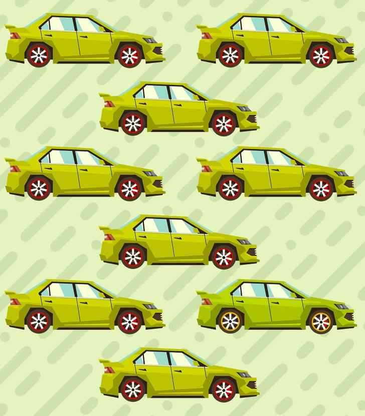 Where is the odd car in the picture